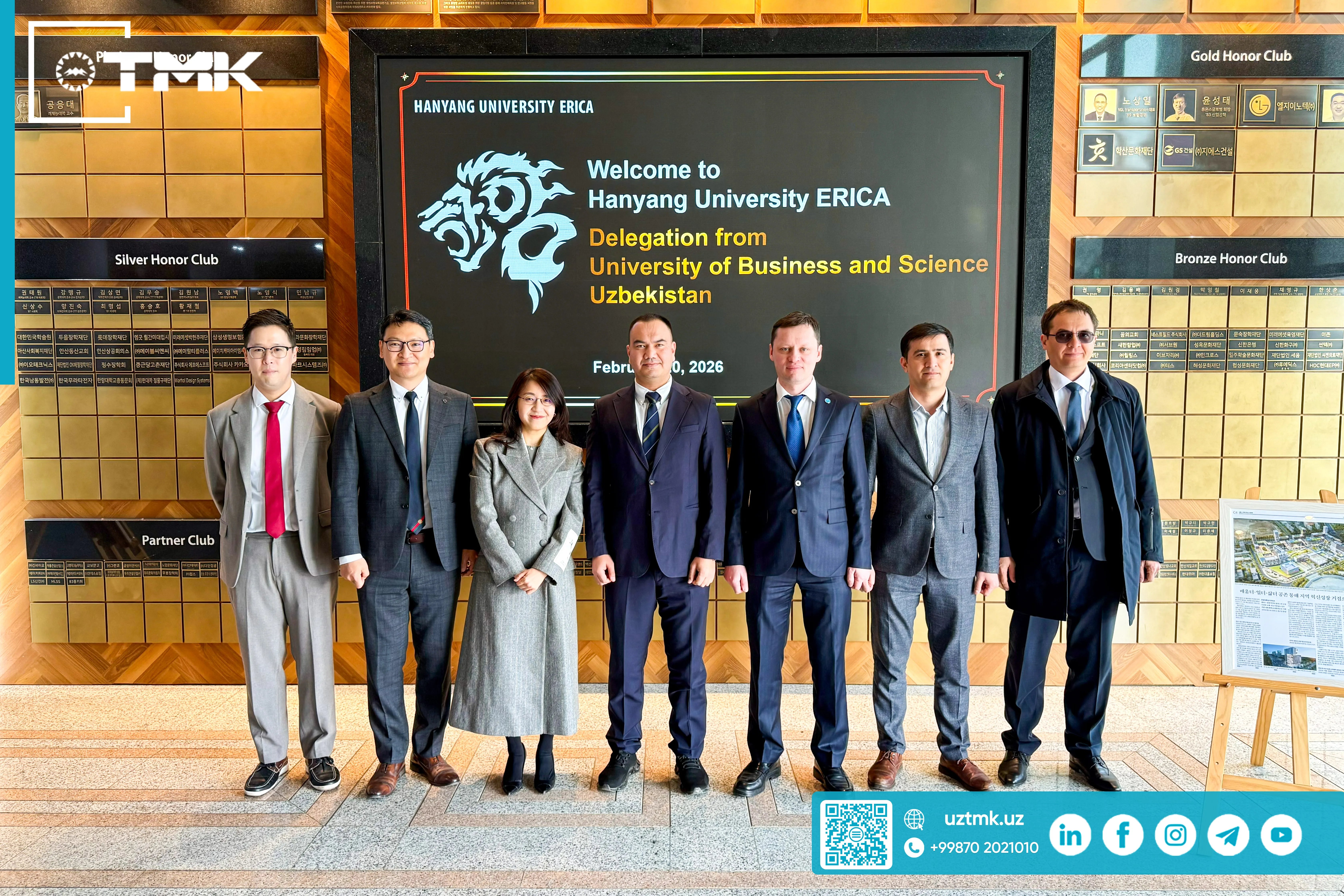 TMK is launching a partnership with the prestigious Hanyang University of South Korea.