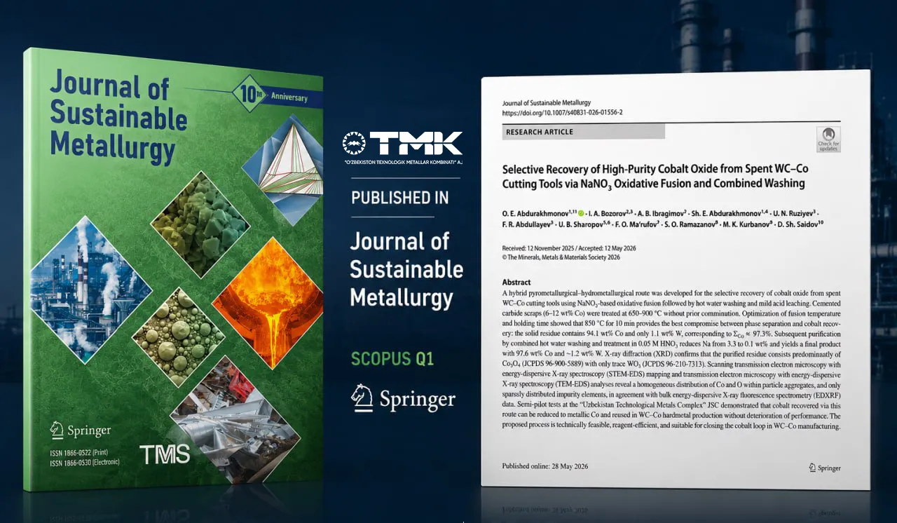 A new technology for extracting cobalt from tungsten waste has been developed at TMK